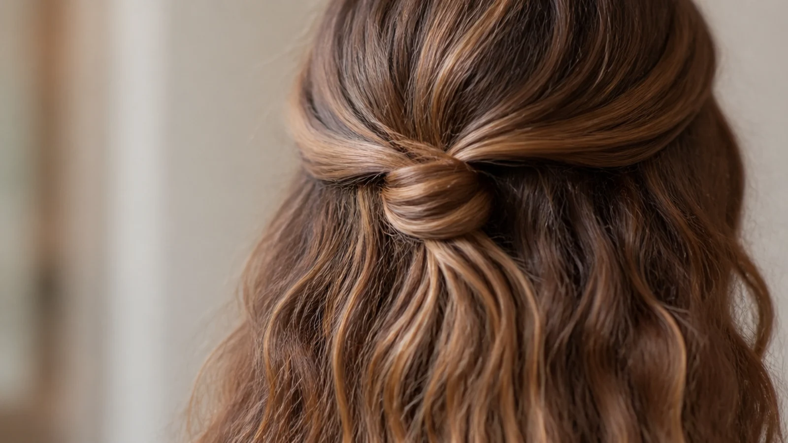 Two front sections tied in a knot at the back of the head