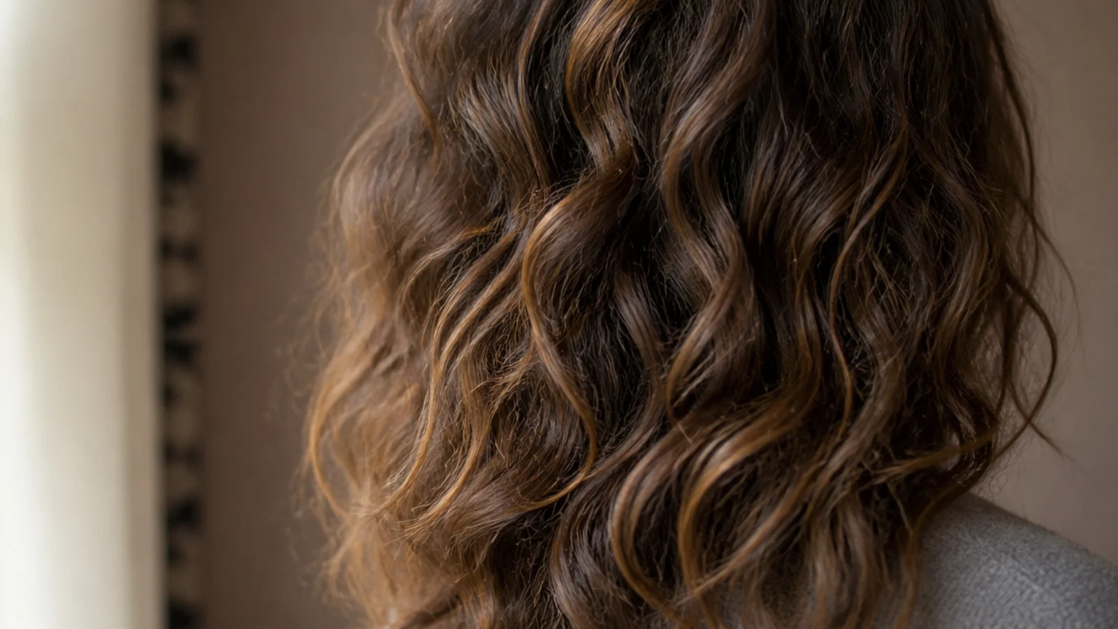 Defined waves being dried with a diffuser bowl cupped against the roots