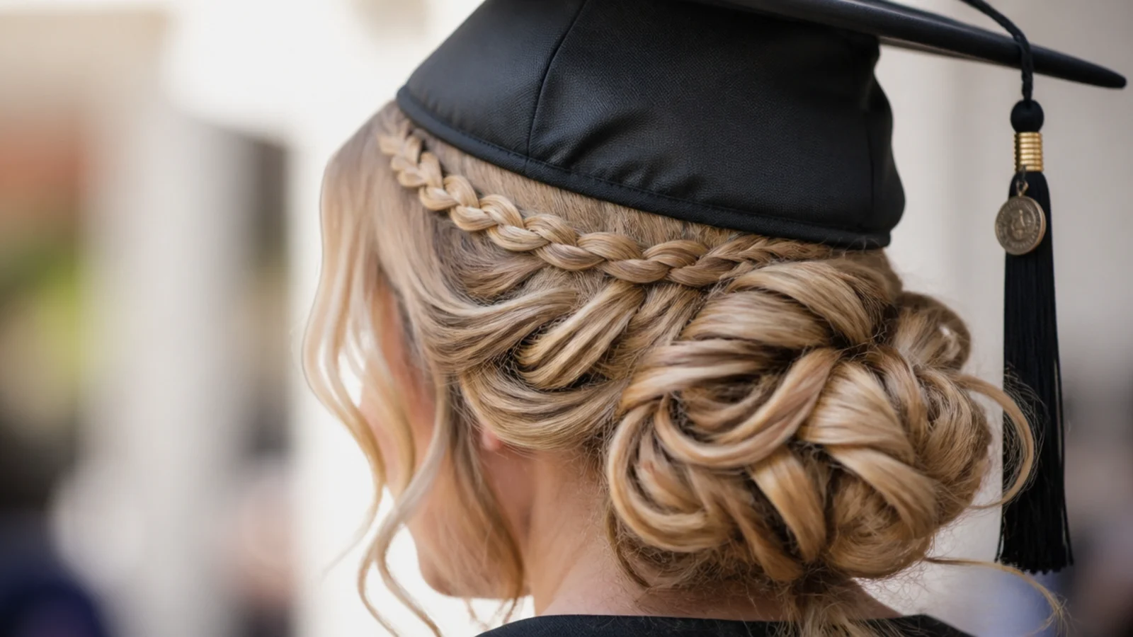 A braid worn across the head like a headband with the rest of the hair loose