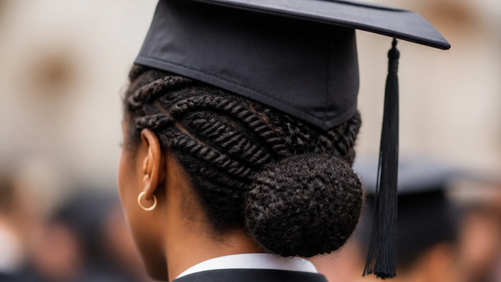 Flat twists running in neat rows across the scalp