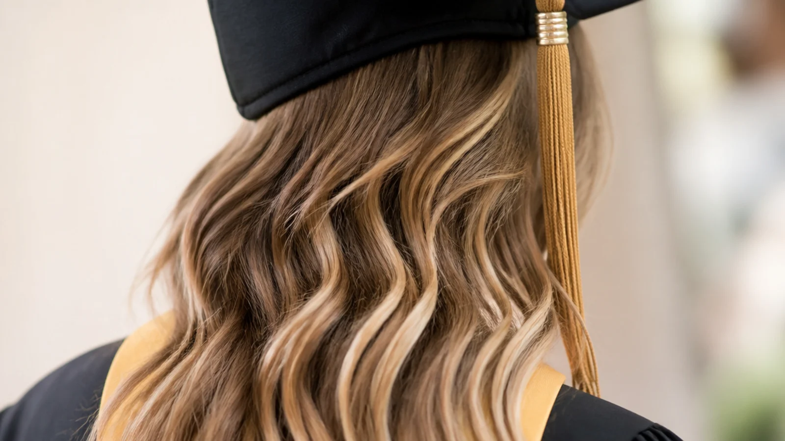 Long tousled waves worn loose with a deep side part