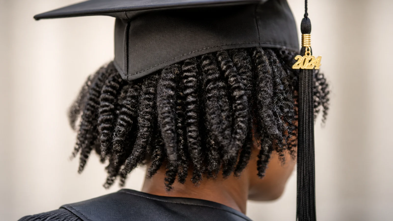 Defined twist out waves falling around the shoulders