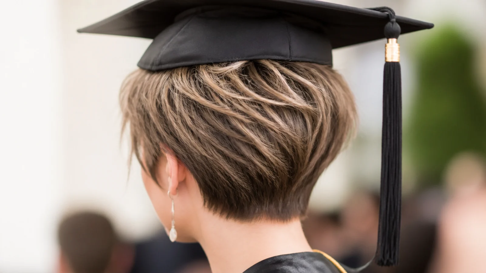 A pixie styled into separated textured pieces
