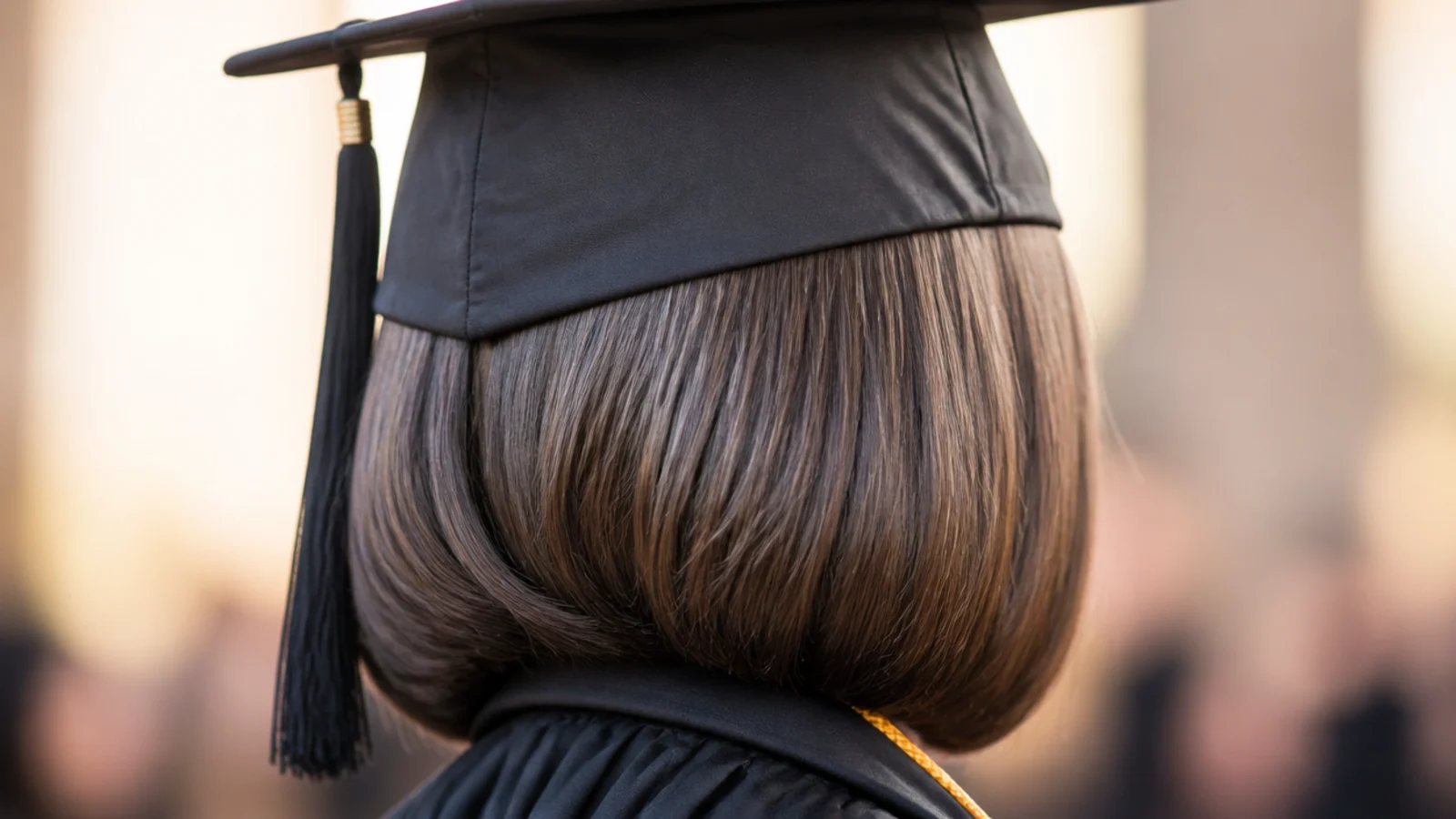 A silk pressed bob with a smooth straight finish