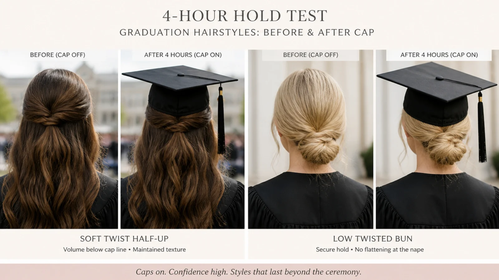 A timer beside a mortarboard partway through a hold test