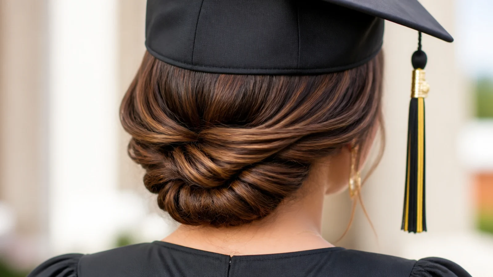 A bun formed from two twisted ropes of hair wound around each other