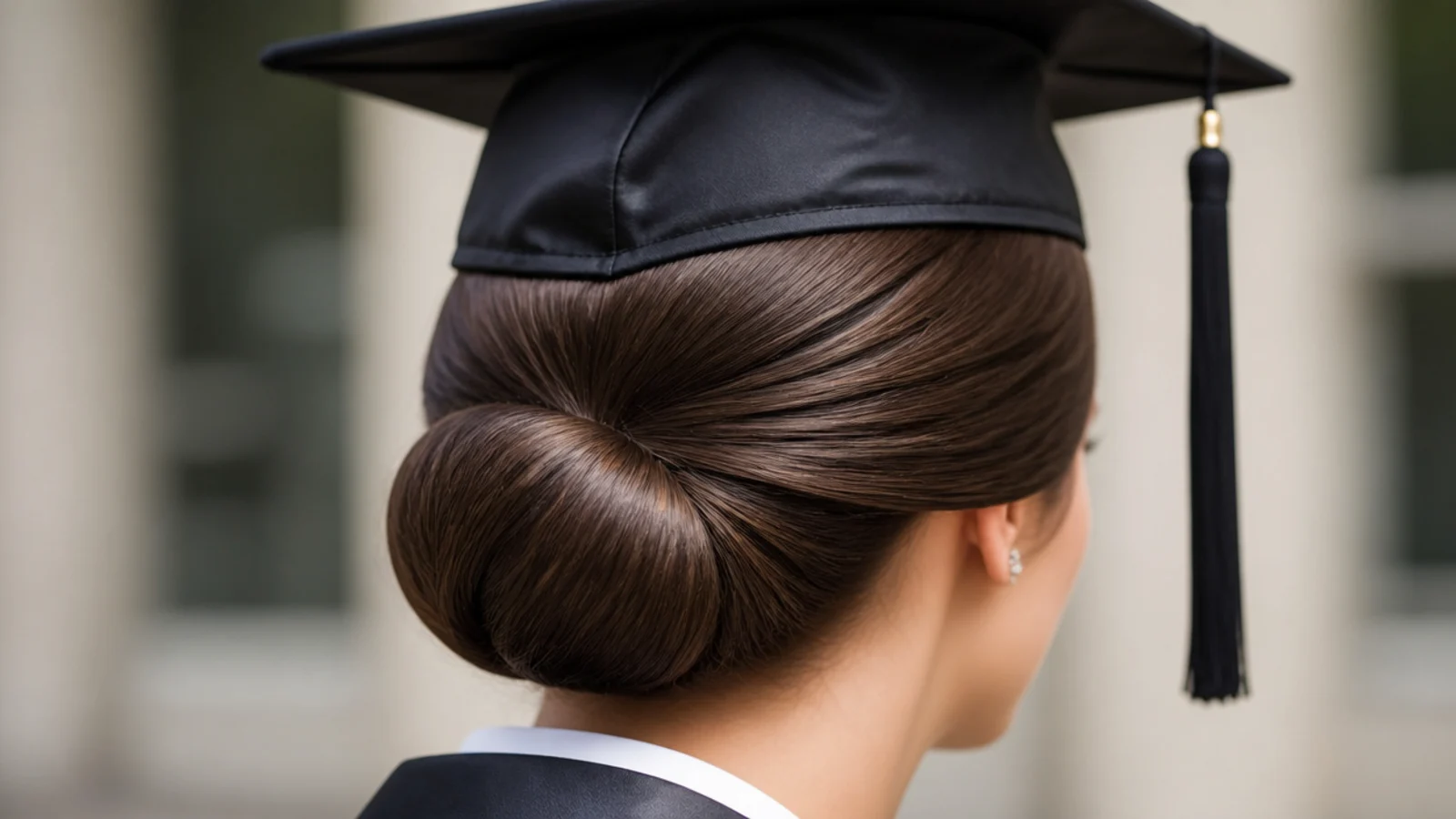 A tightly wrapped ballet style bun with a smooth surface