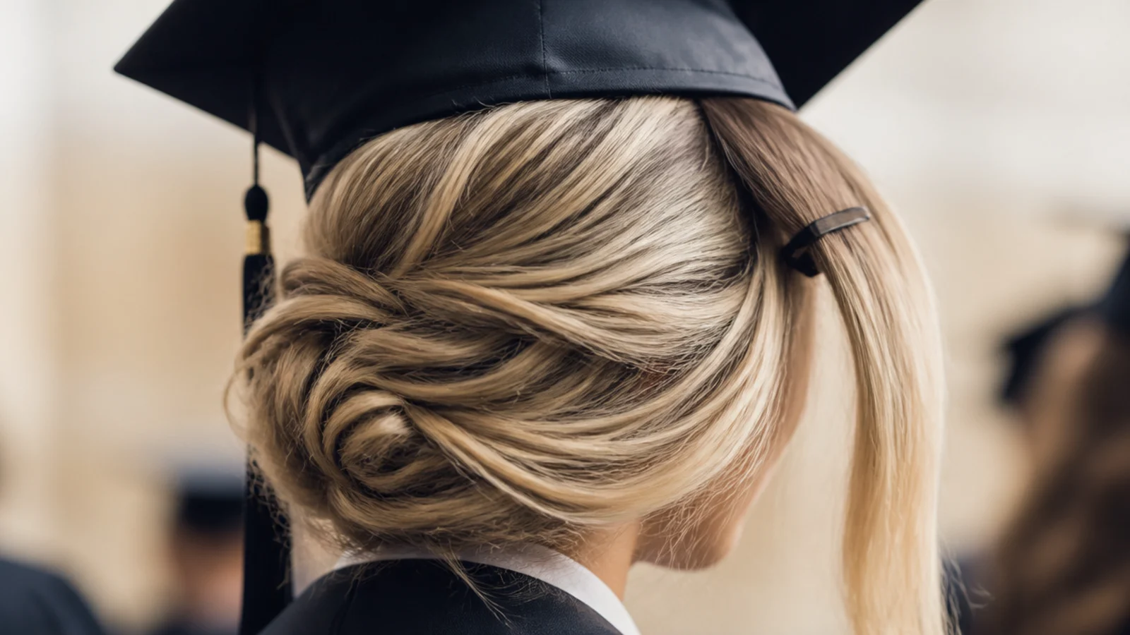 The front sections clipped forward away from the back of the head