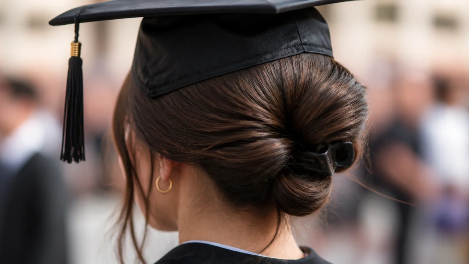 A slicked twist held in place with a small claw clip