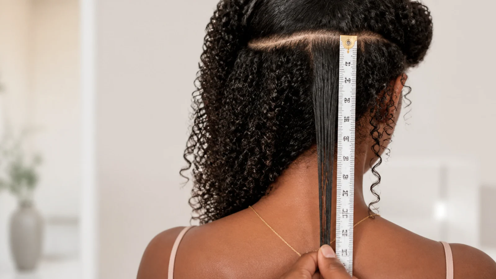 A stretched section held down against a marked shirt seam