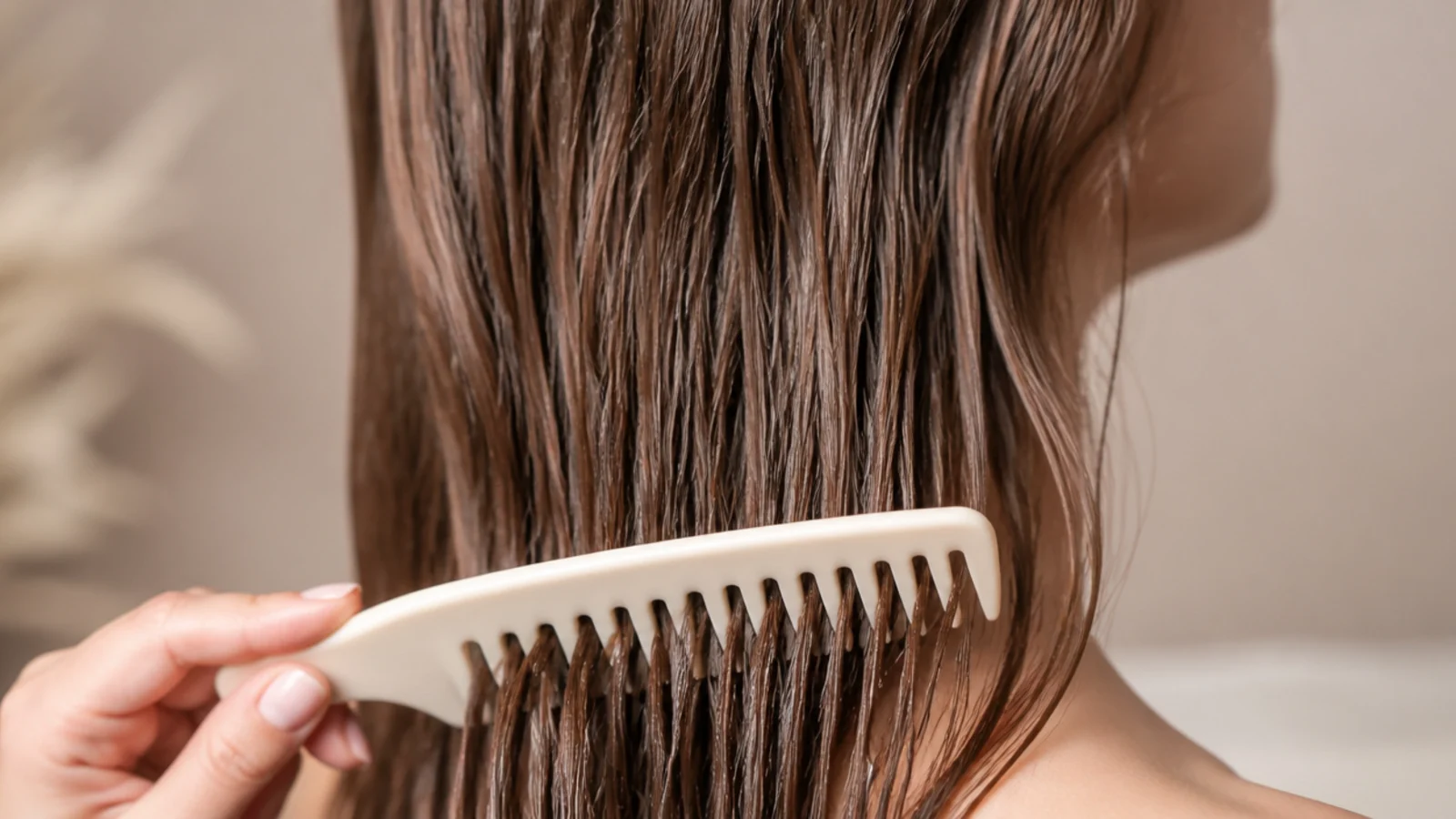A wide tooth comb easing through the bottom inches of a section