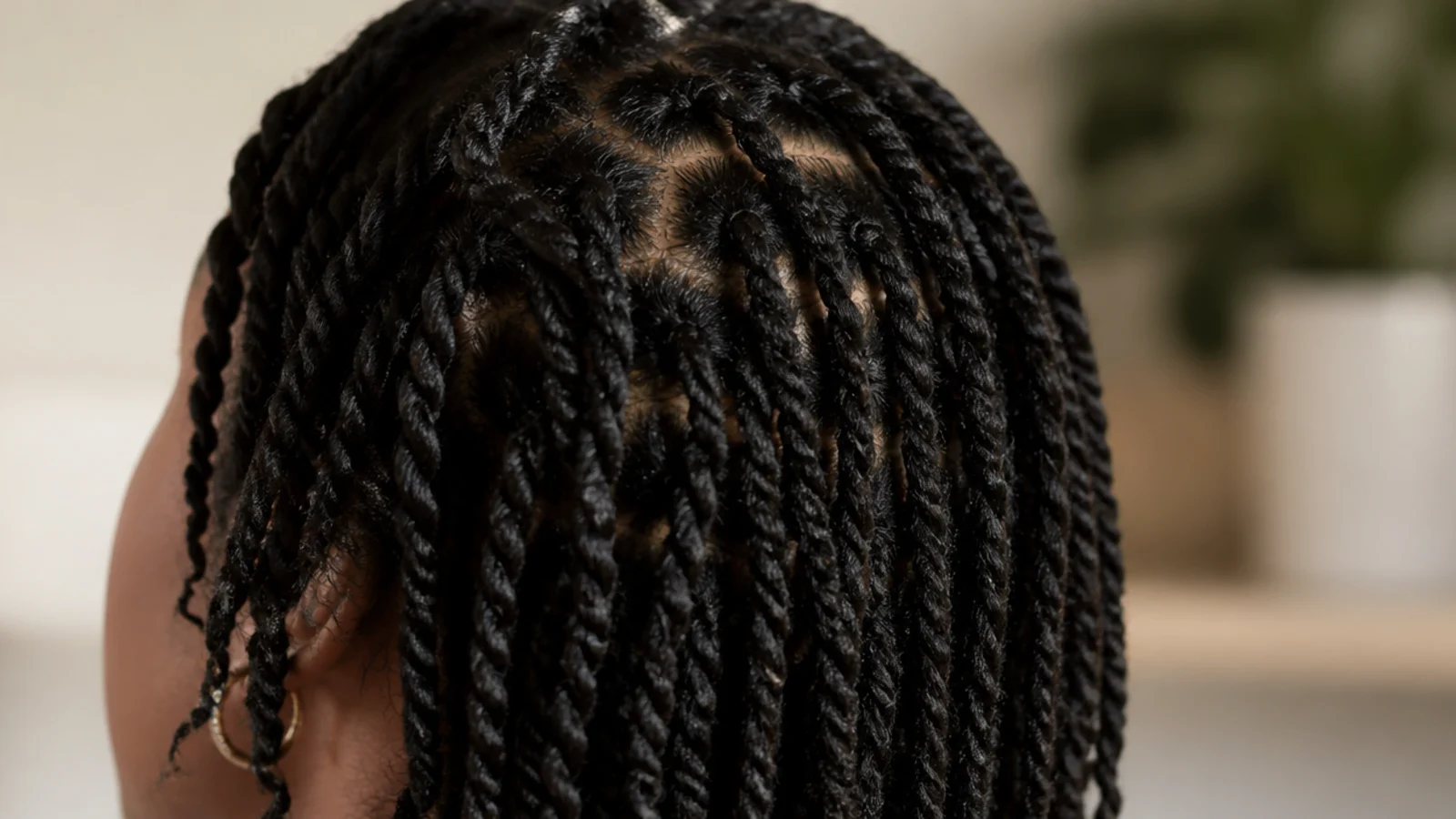 Hair worn loose and freshly washed between protective styles
