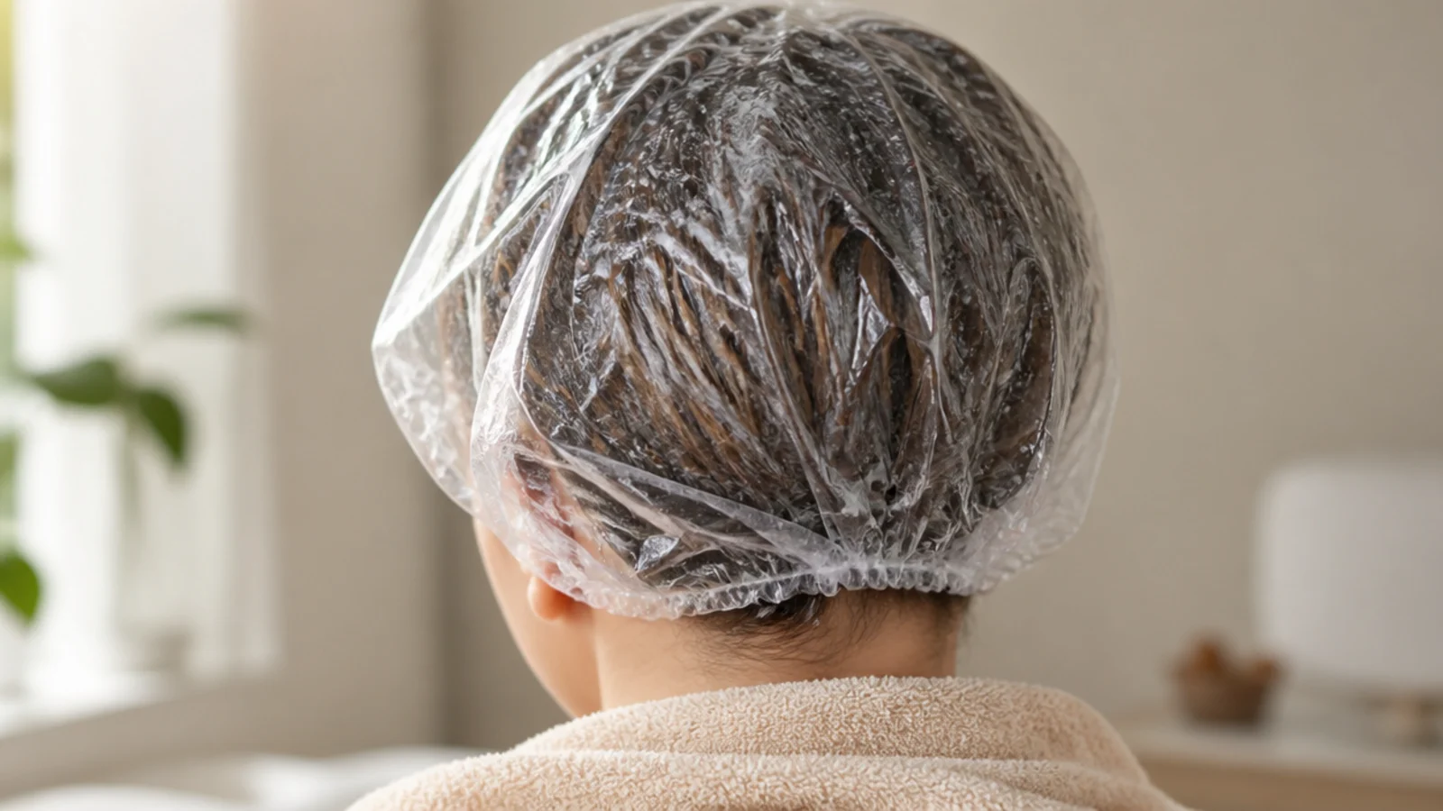 A thick mask being smoothed down the mid lengths and ends