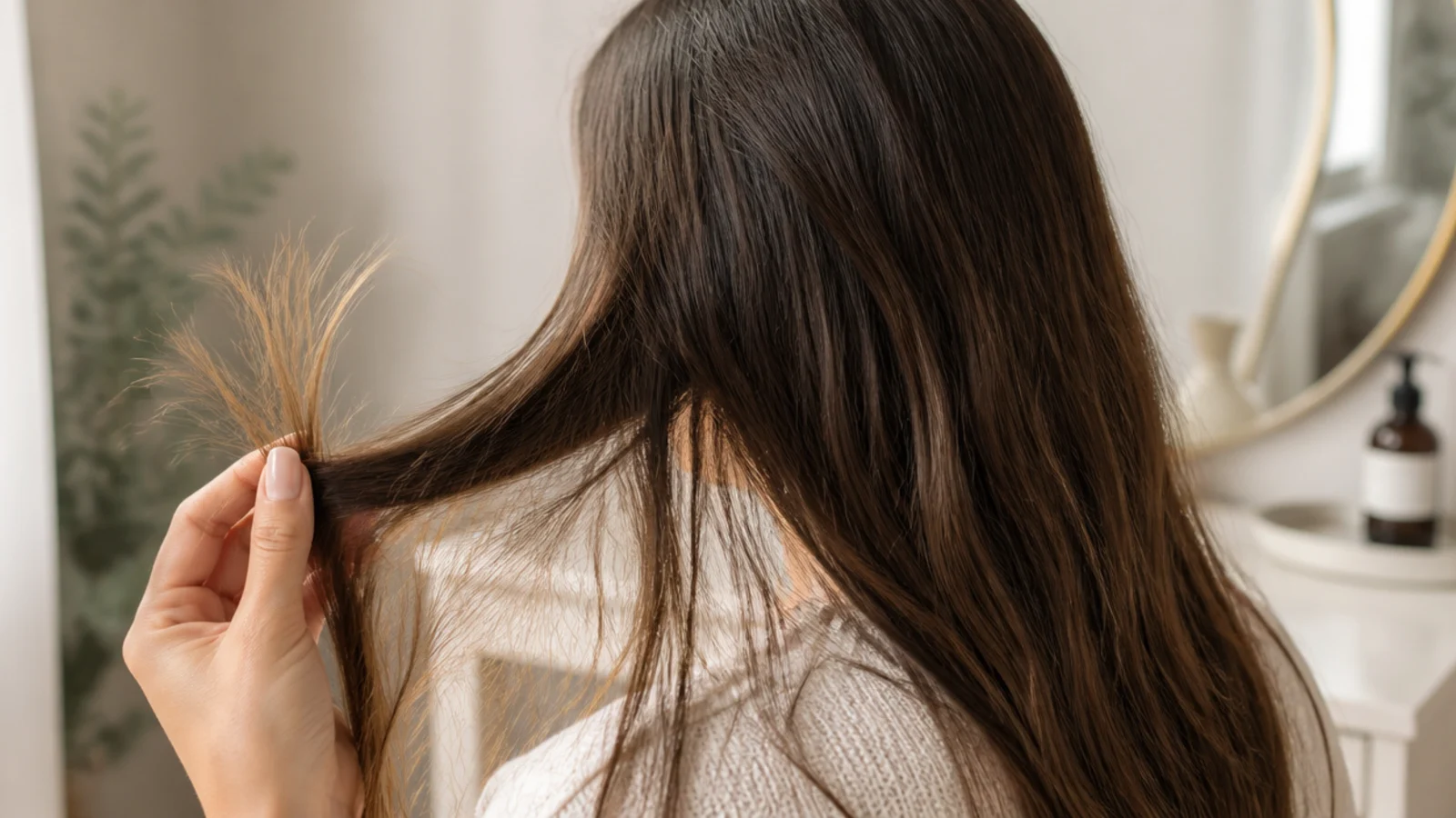 Broken short hairs and full length shed hairs compared on a flat surface