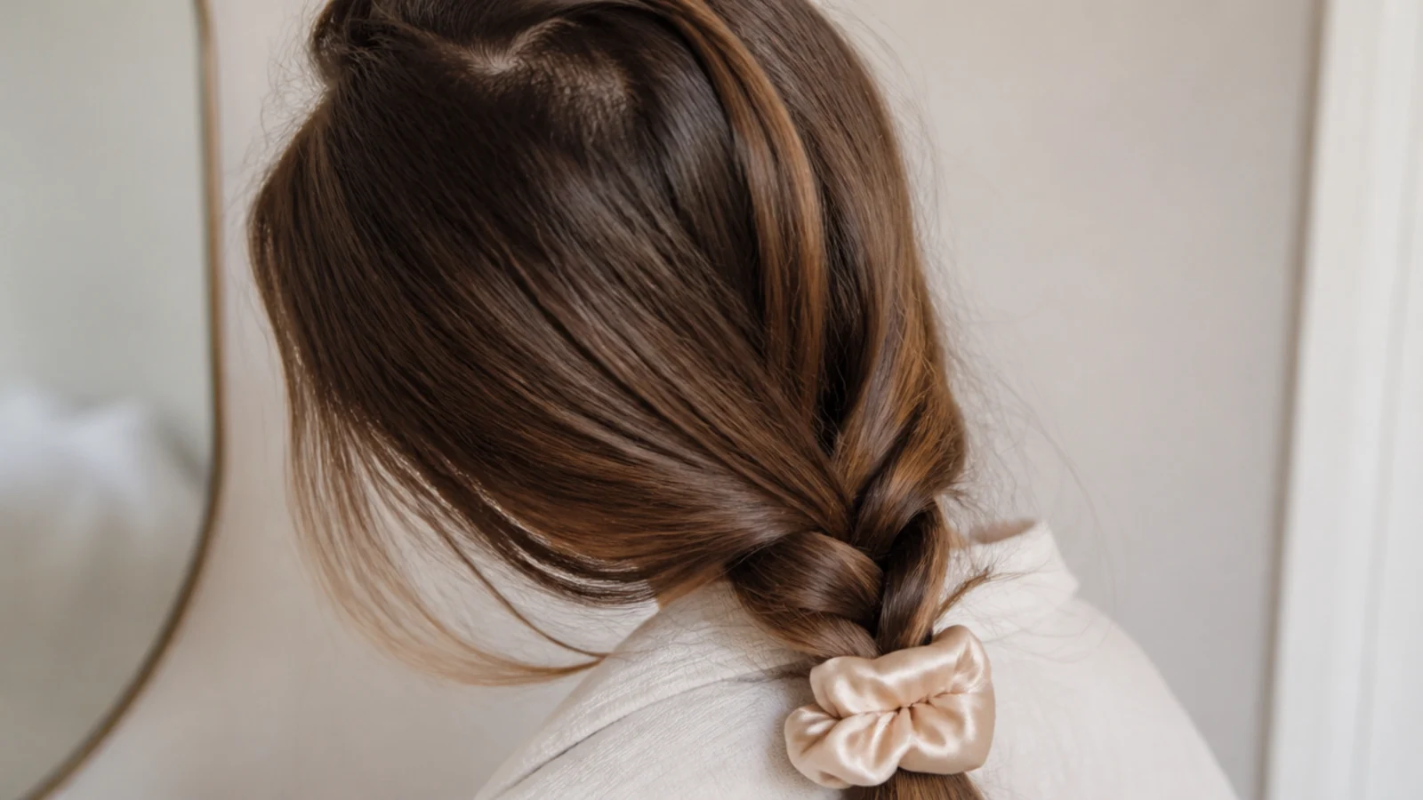 A soft braid tied loosely at the end before bed