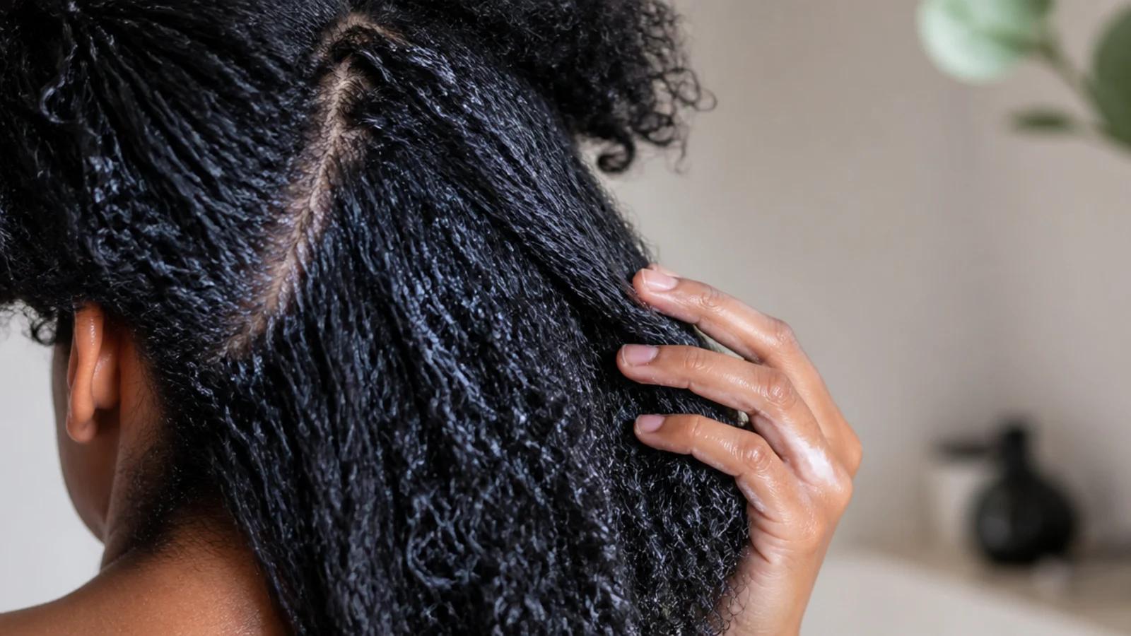 Loose unstyled hair after a protective style has been taken down