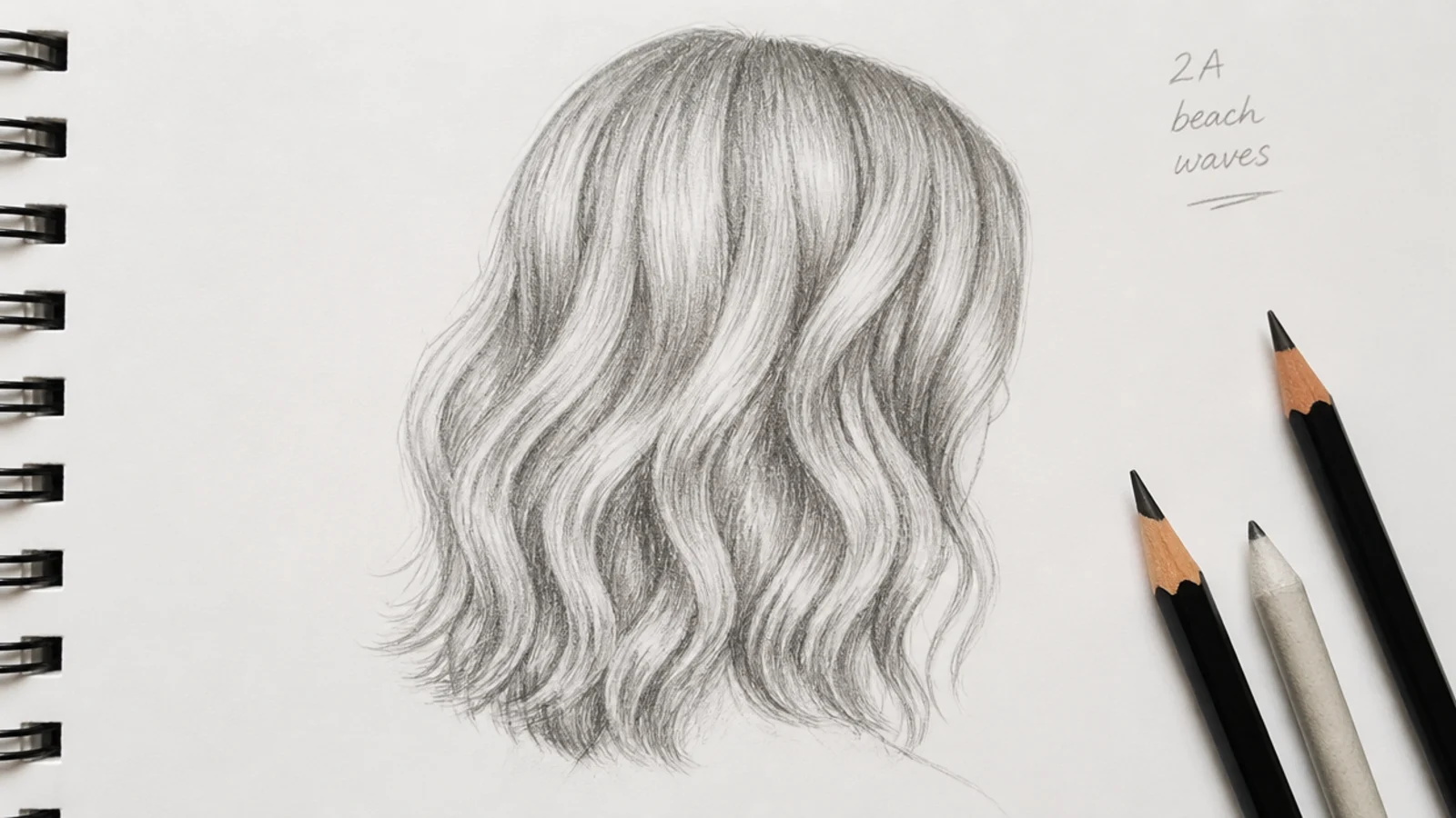 A pencil sketch of loose shallow beach waves