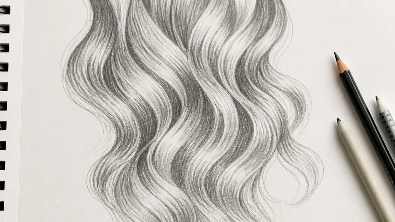 A study of wavy hair broken down into S shaped ribbons