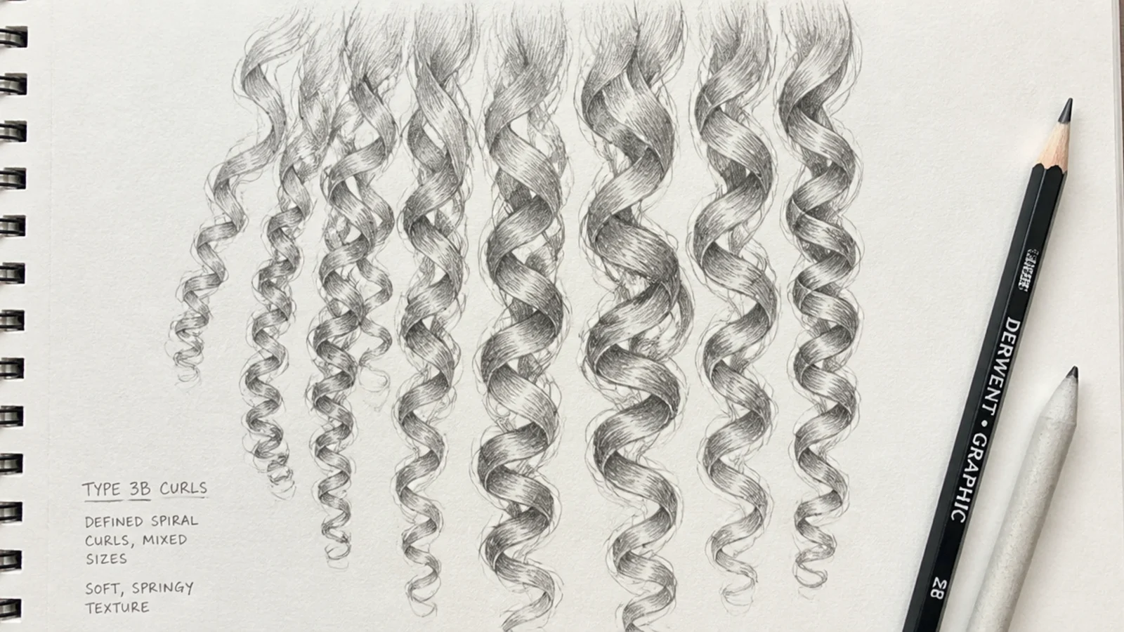 A study of springy curls grouped into ribbon clusters