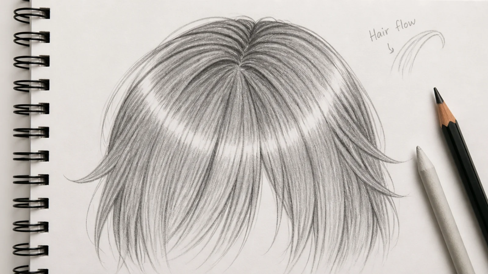 A study of the hard highlight band used in stylised hair