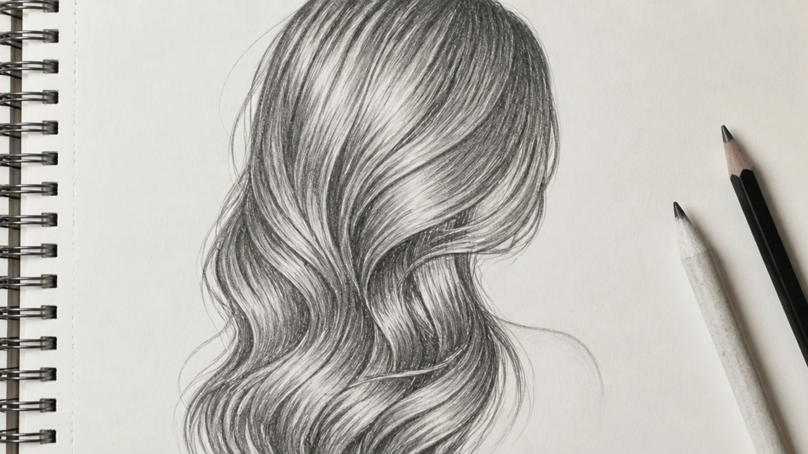 A sketch of long waves swept across one shoulder
