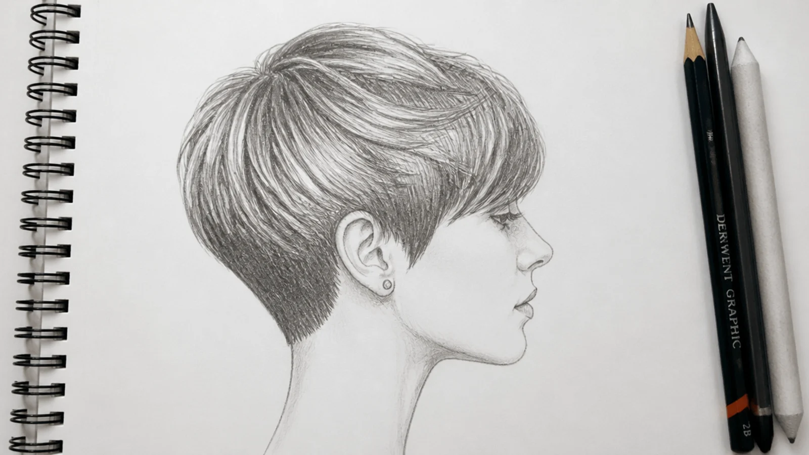 15 Short Hair Sketch Studies That Start With the Skull