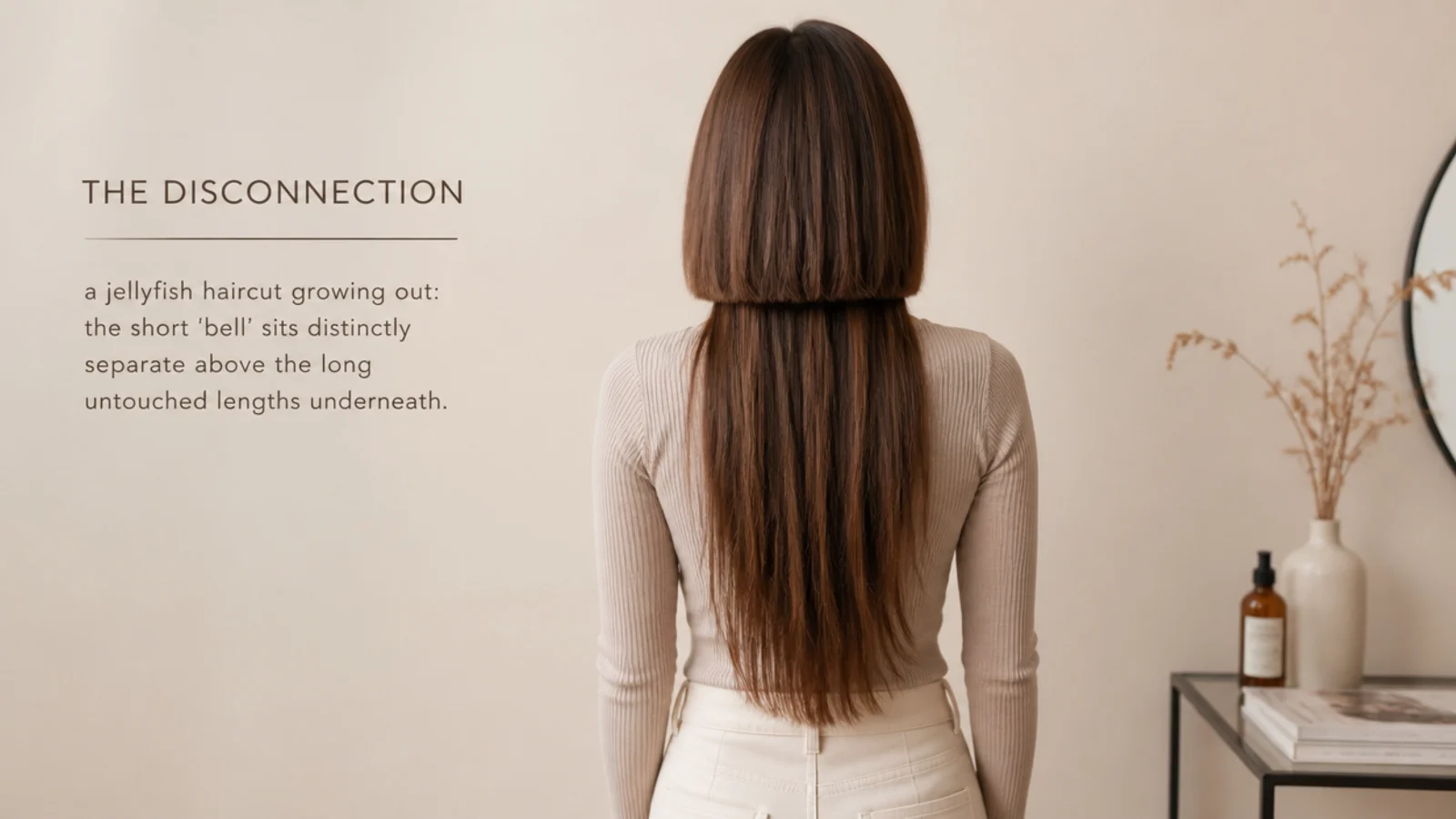 A grown out bell layer merging softly into the longer hair below it