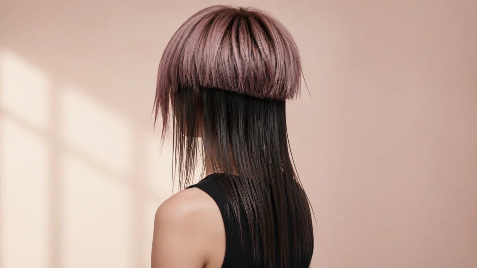 A roughly chopped top layer with separated spiky ends over straight lengths