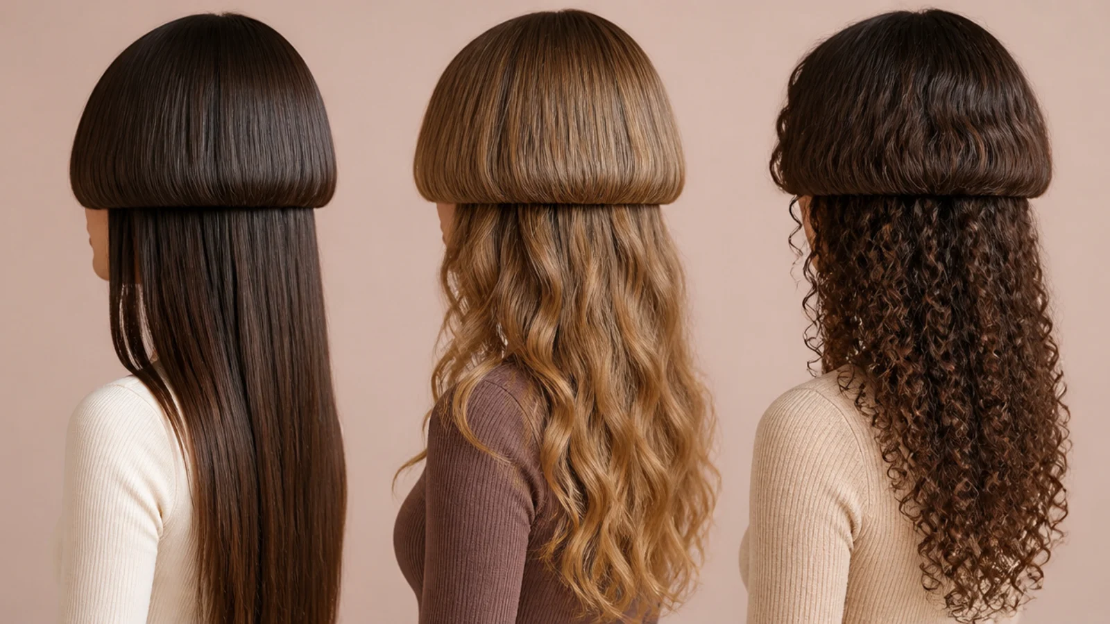 A hand separating a section of hair to show its natural pattern