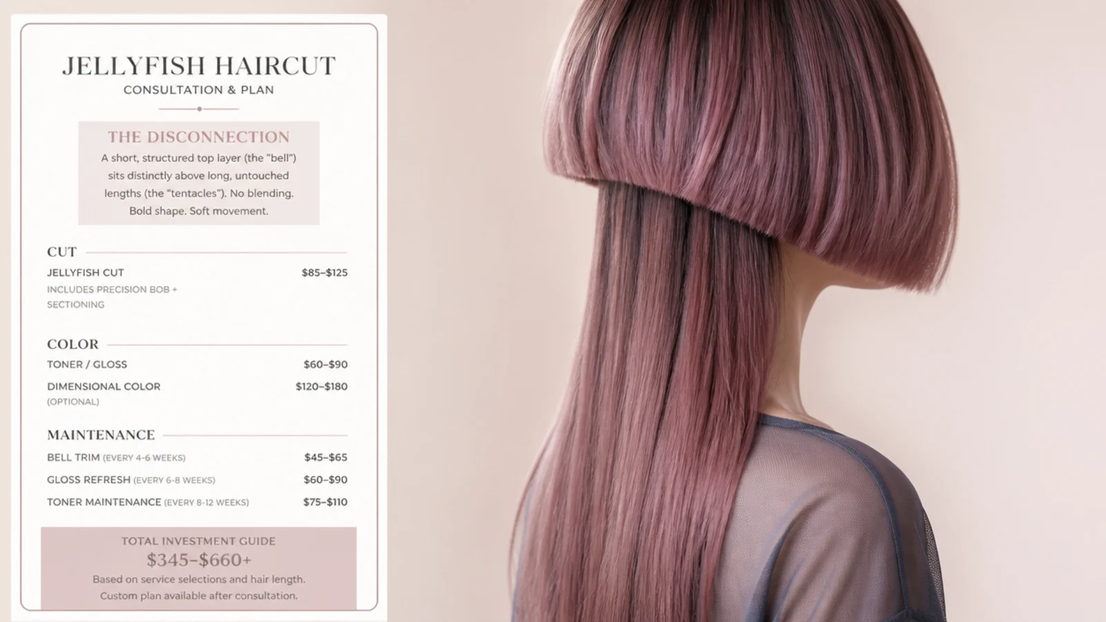 A price list and appointment card on a salon reception desk