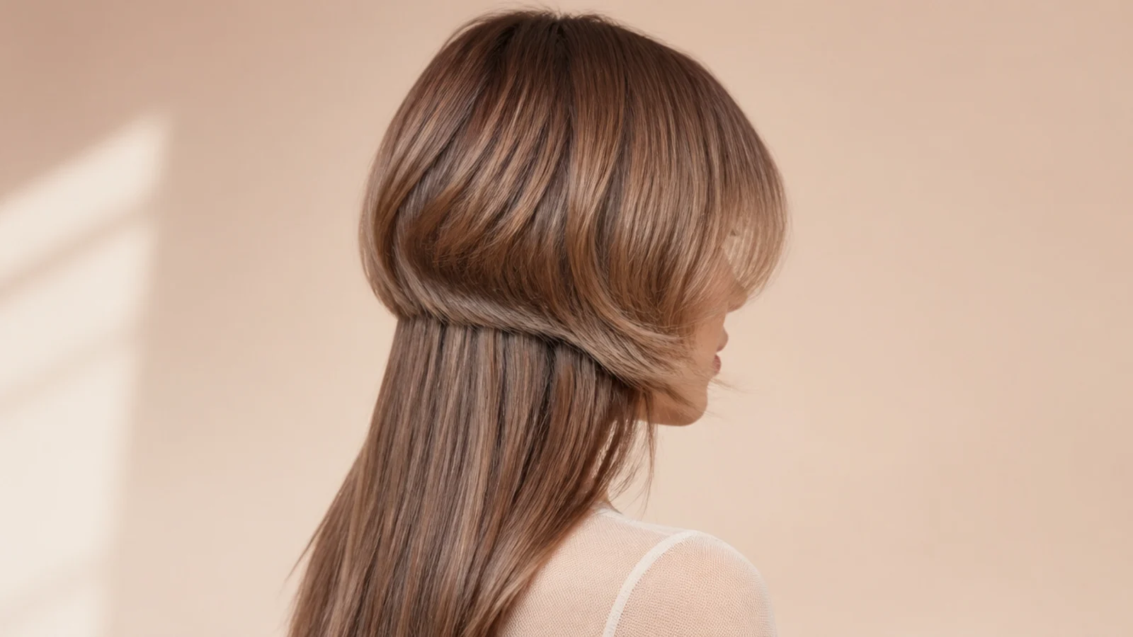 Softly layered bangs with tapered ends across the forehead