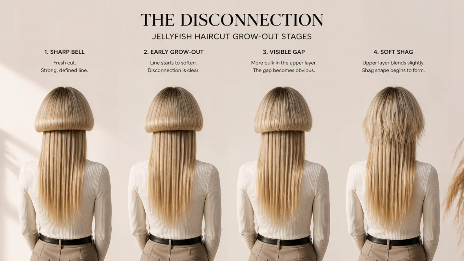 Grown out fringe pieces swept to the side and pinned back from the face