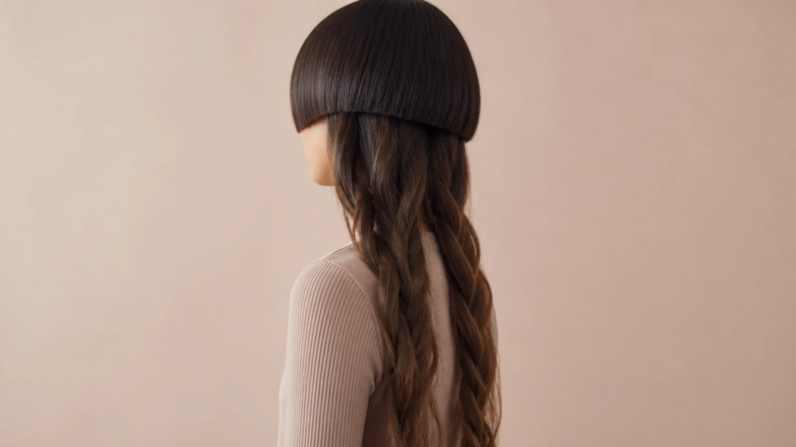 Soft crimped waves through long hair set overnight by braiding