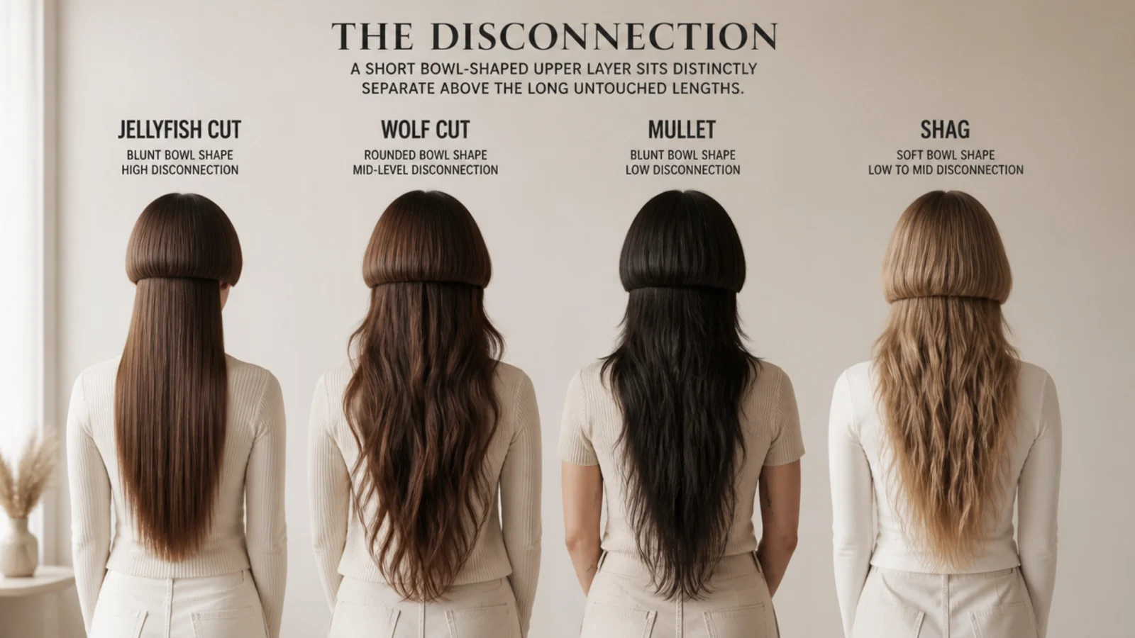 Three cuts photographed side by side showing blended layers against a hard step