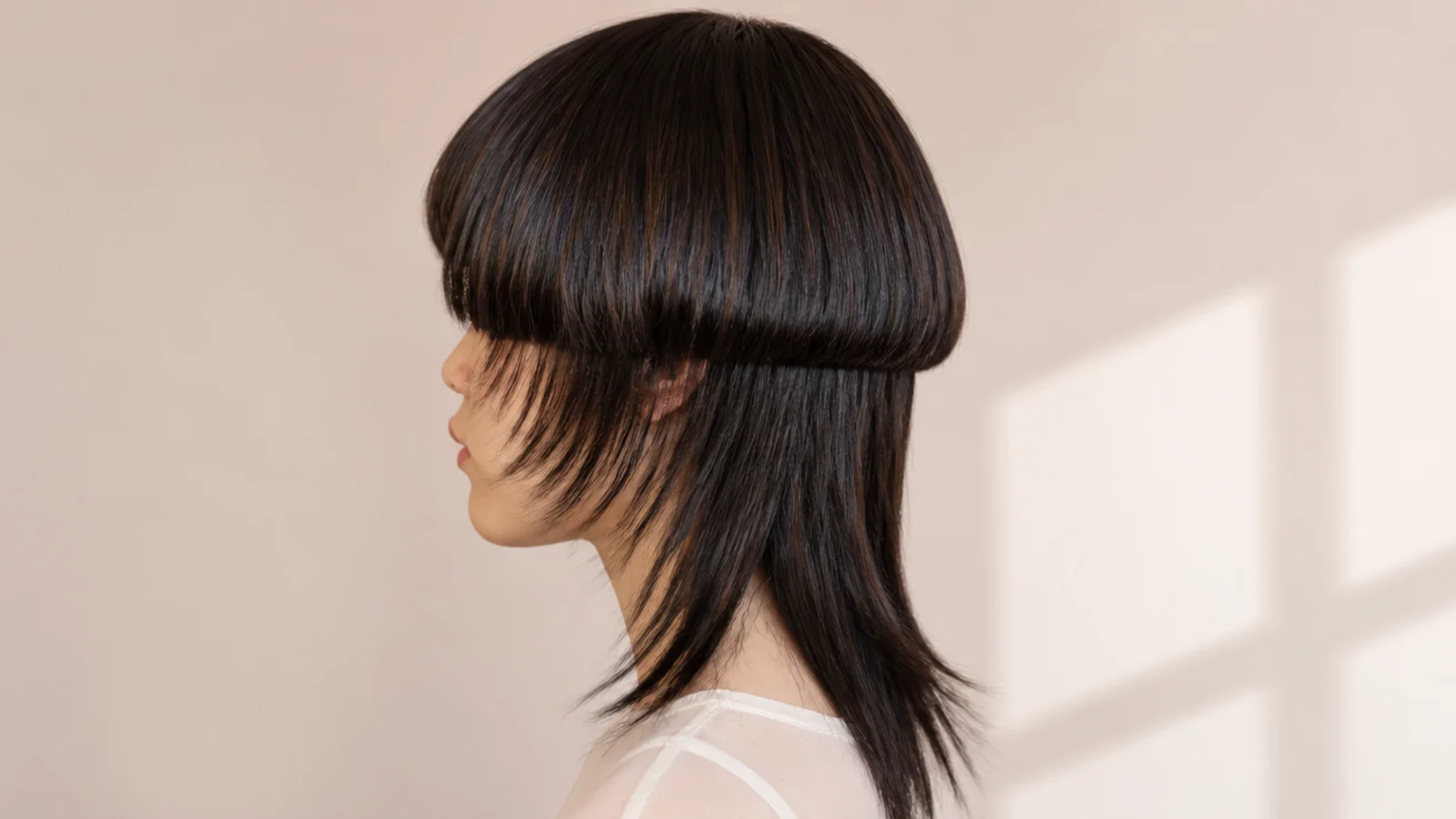 A round face shown with two contrasting layer shapes