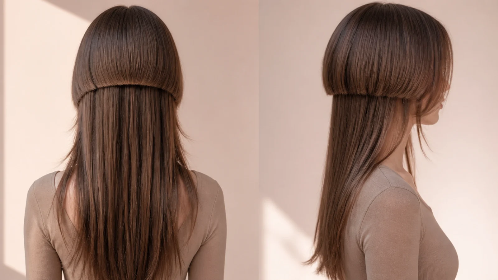 Shorter pieces framing the face with untouched length behind