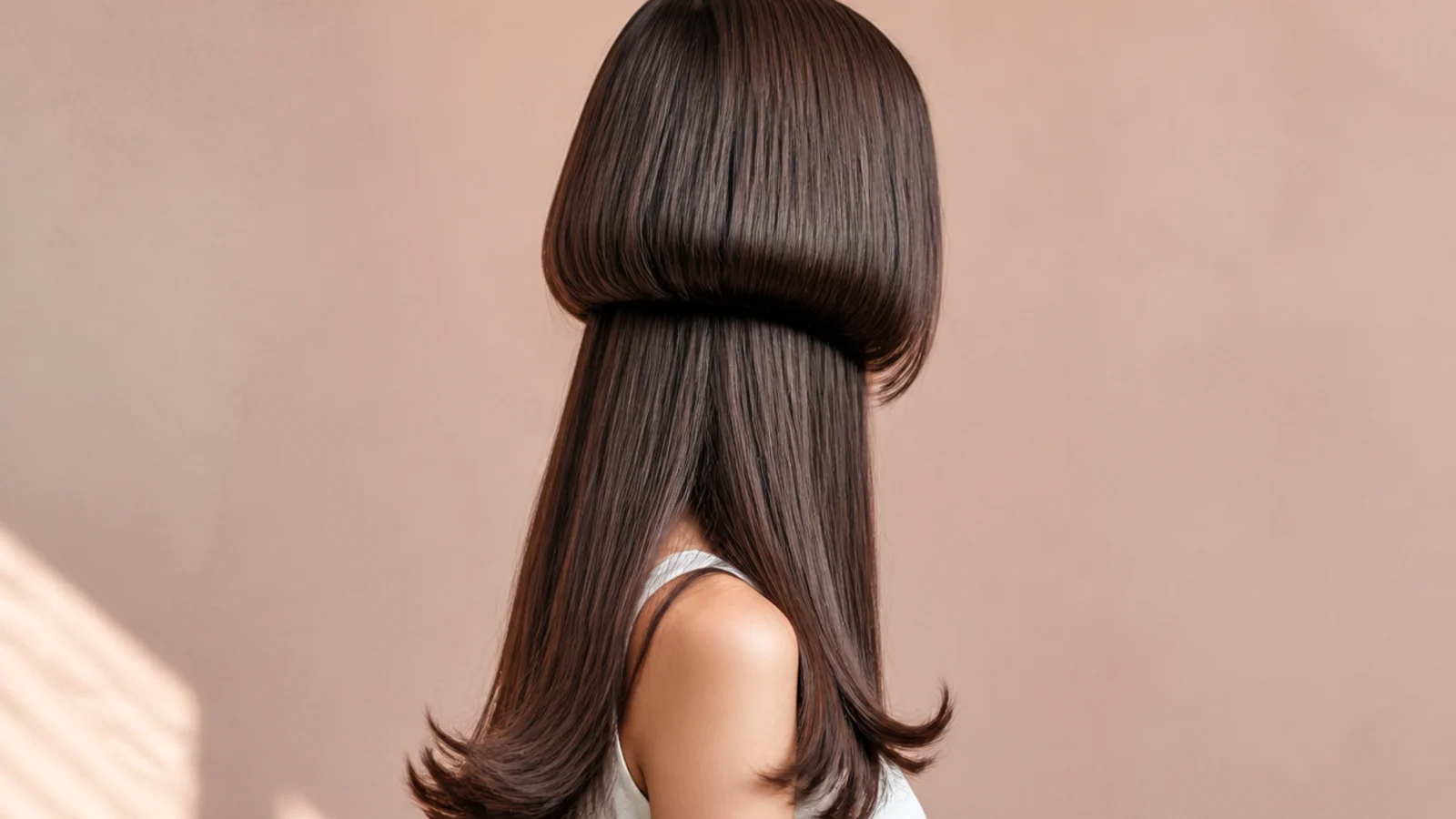 Ends of the short layer flicked outward away from the head