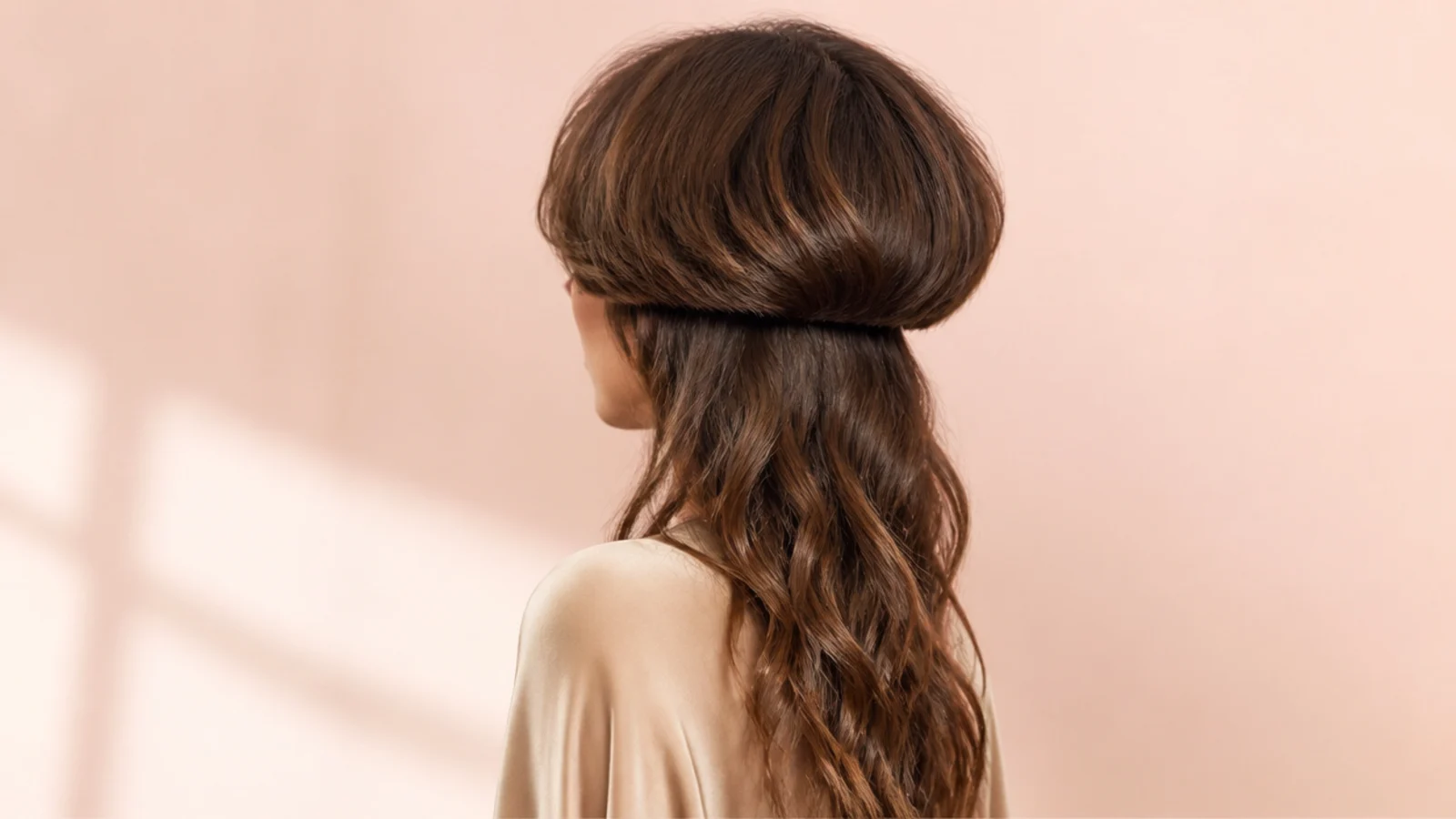A very short wavy upper layer ending at the cheekbones
