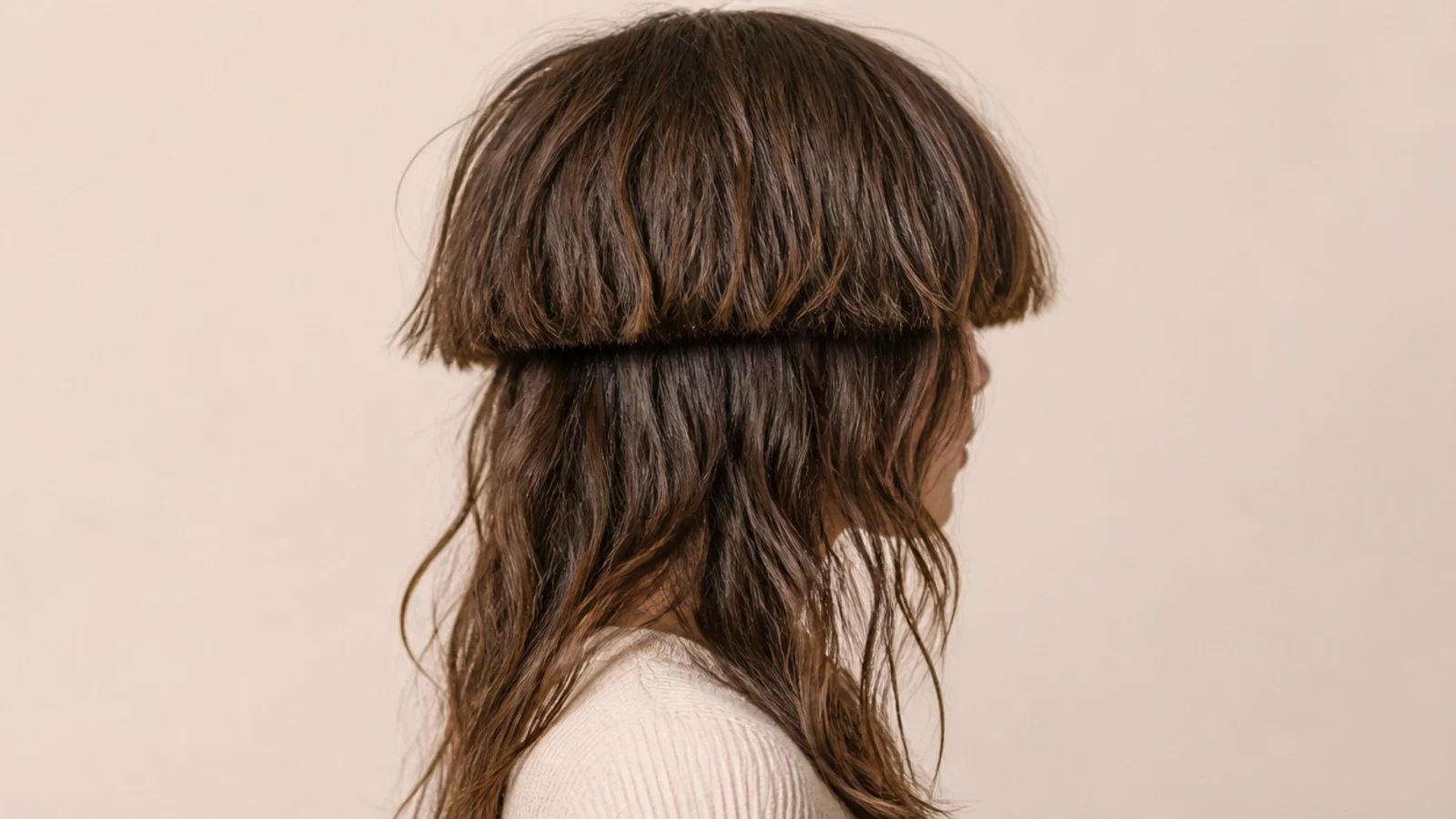 Textured salt sprayed waves through mid length hair