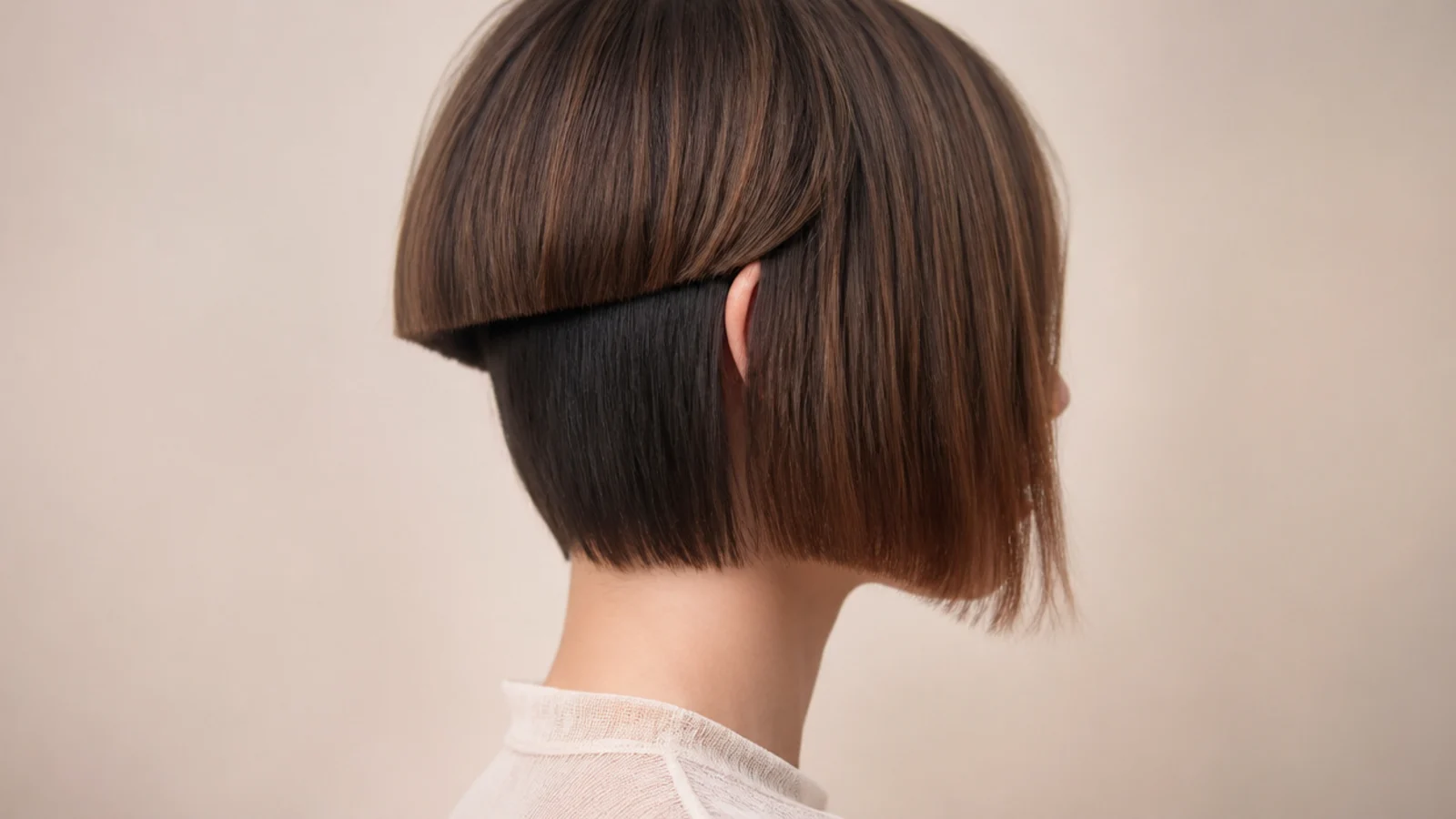 A jaw-length bell photographed on a rounded face shape