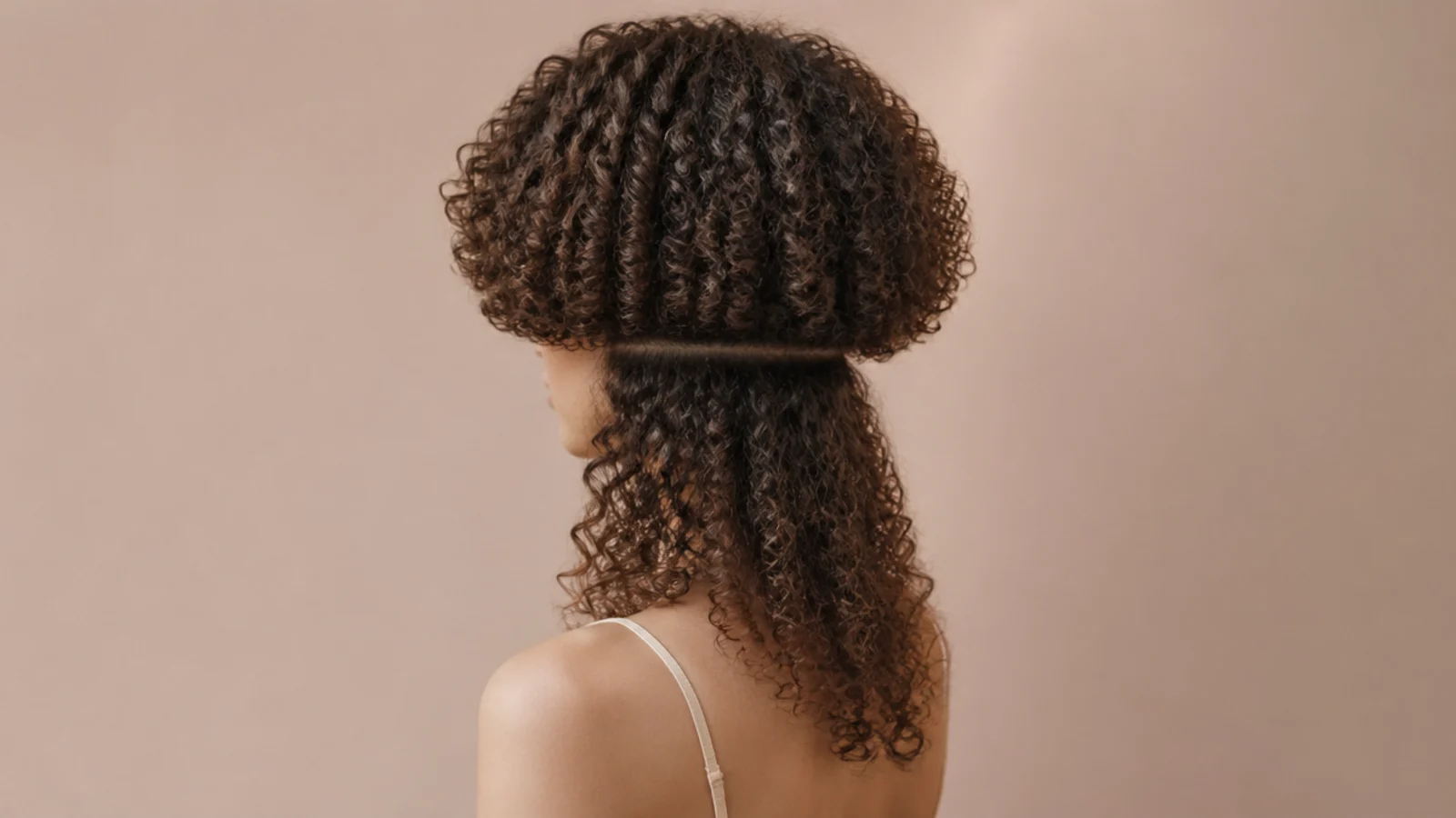 A springy curled bell over looser curls beneath