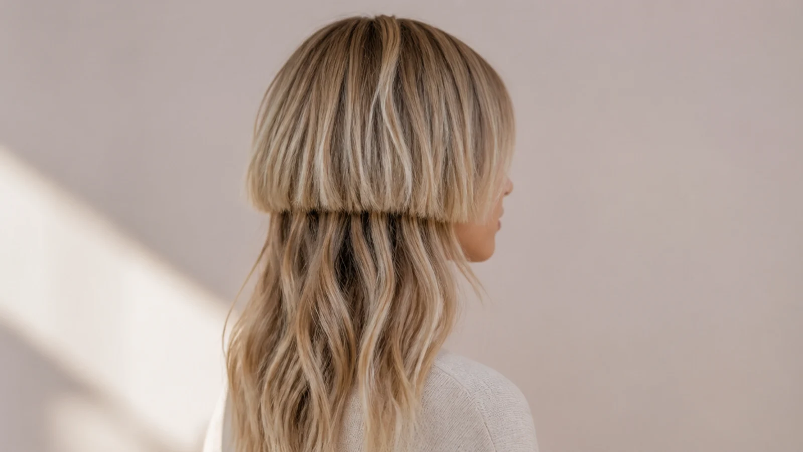 A short wavy bell finishing level with the cheekbone