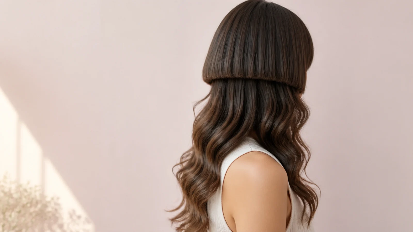 Foam rollers set through the bell section of damp hair