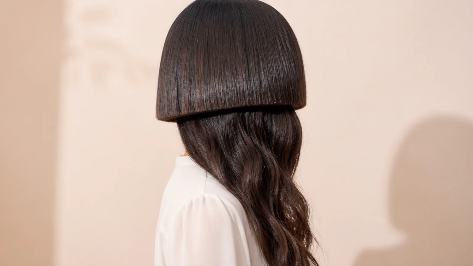 A glossy straightened bell over loose waves