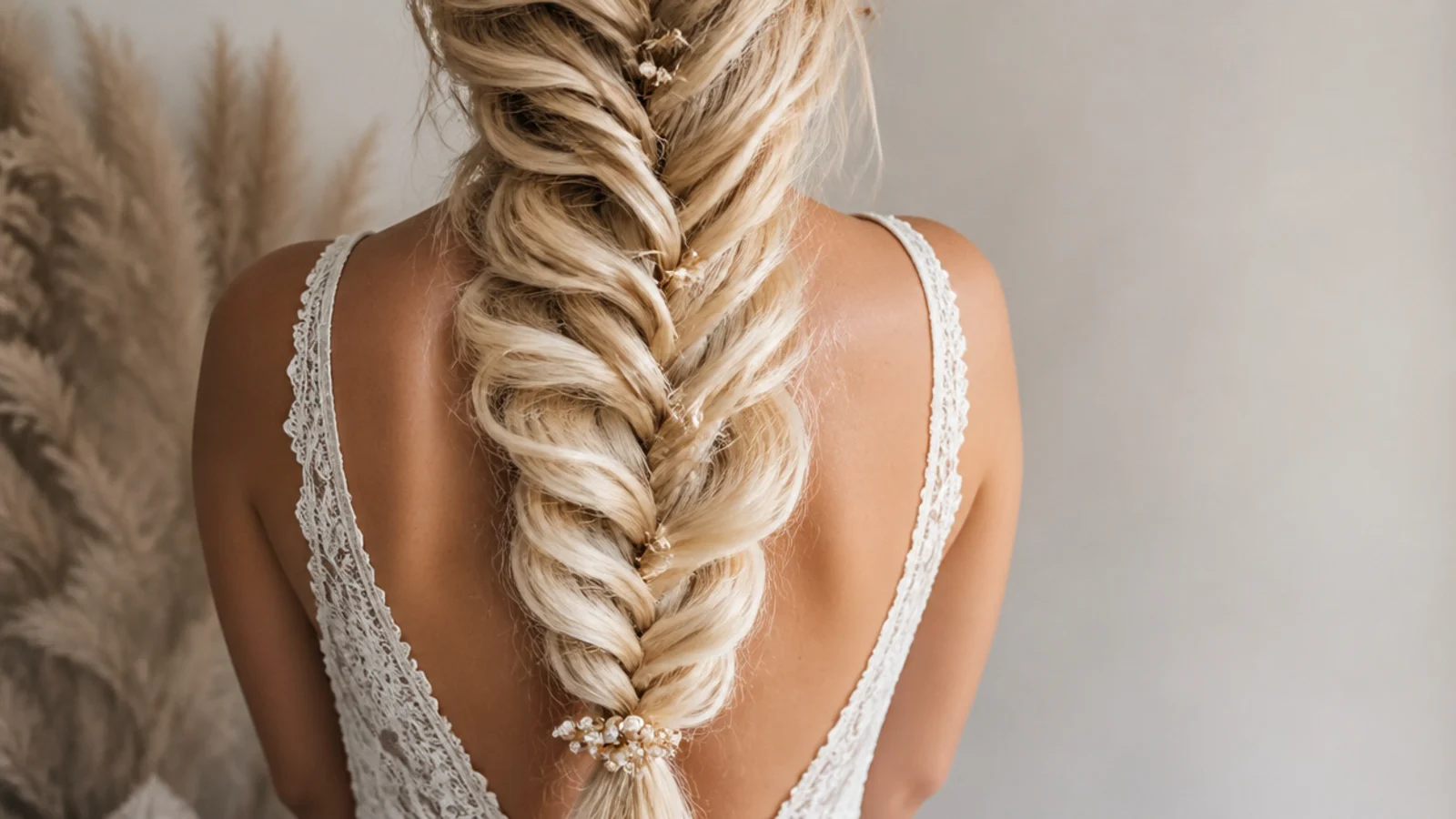 A very pale braid running the full length of the back