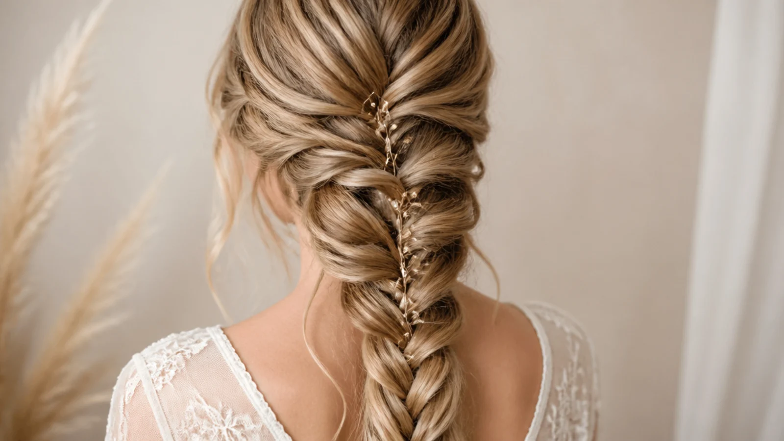 A loose braid brought over one shoulder to the front