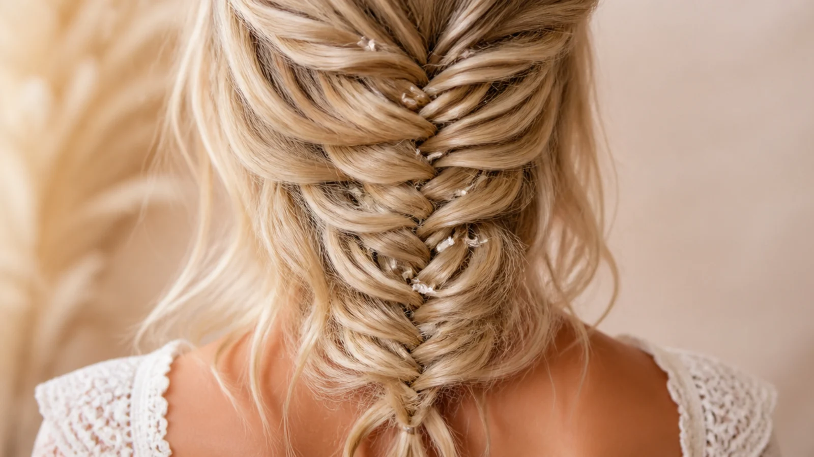 A short fine braid widened only through its upper half