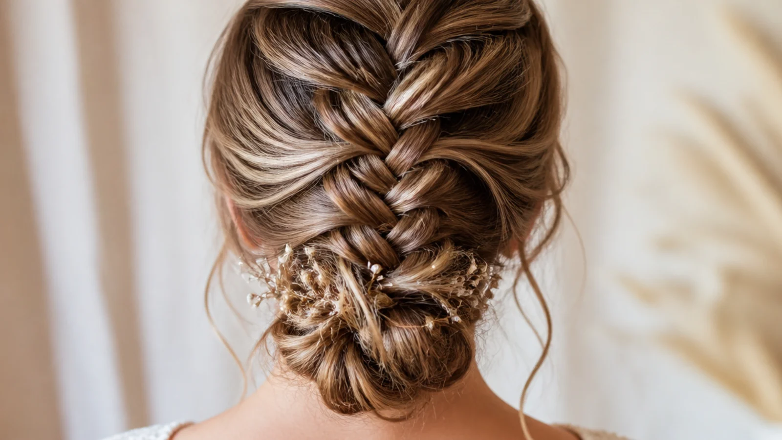 A braid finishing in a coiled bun at the nape