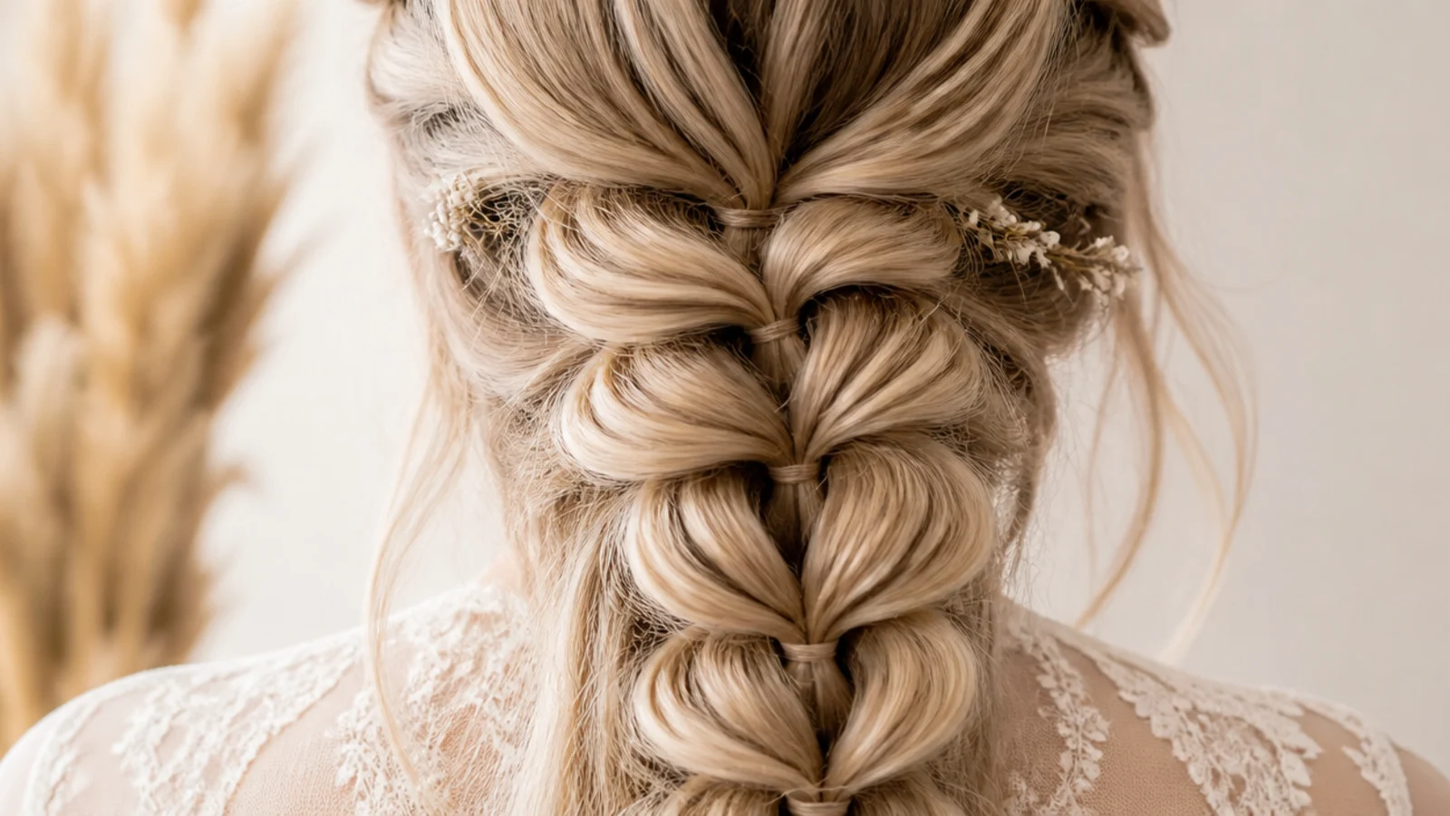 Two twisted ropes of hair wound around each other