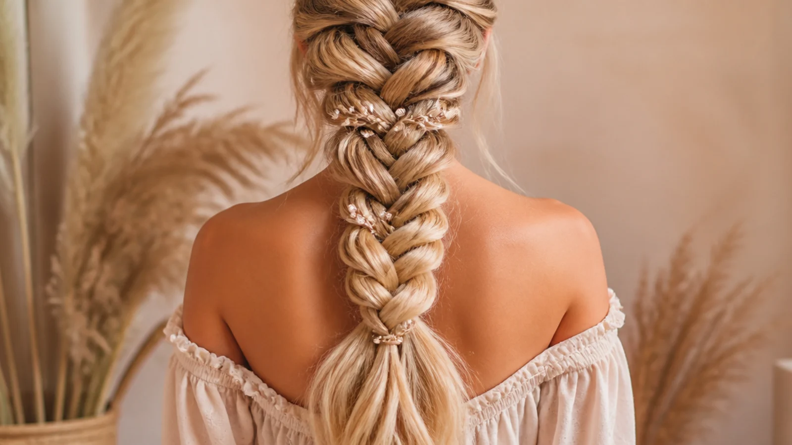 A thickened braid made with clip in wefts underneath